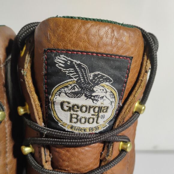 GEORGIA G3114 FARM AND RANCH BROWN LEATHER WORK LADIES 8.5 BOOTS - Picture 8 of 15